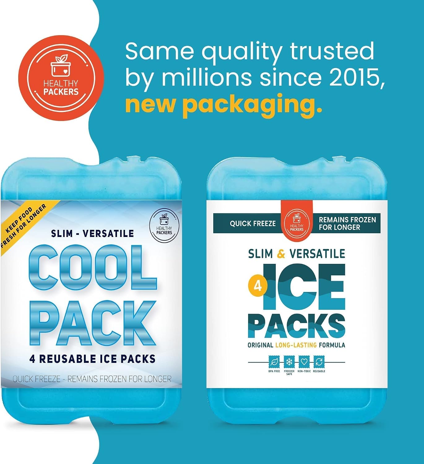 Healthy Packers Ice Packs for Lunch Boxes & Coolers - Freezer Packs - Original Cool Pack | Cooler Accessories for Beach, Camping & Fishing | Slim & Long-Lasting Reusable Ice Pack for Cooler - Image 7