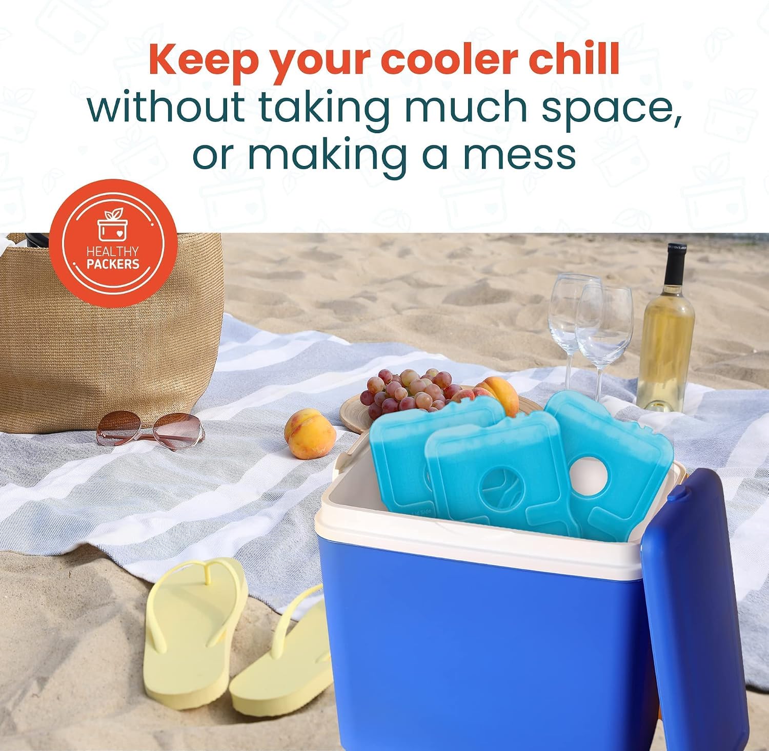 Healthy Packers Ice Packs for Lunch Boxes & Coolers - Freezer Packs - Original Cool Pack | Cooler Accessories for Beach, Camping & Fishing | Slim & Long-Lasting Reusable Ice Pack for Cooler - Image 8