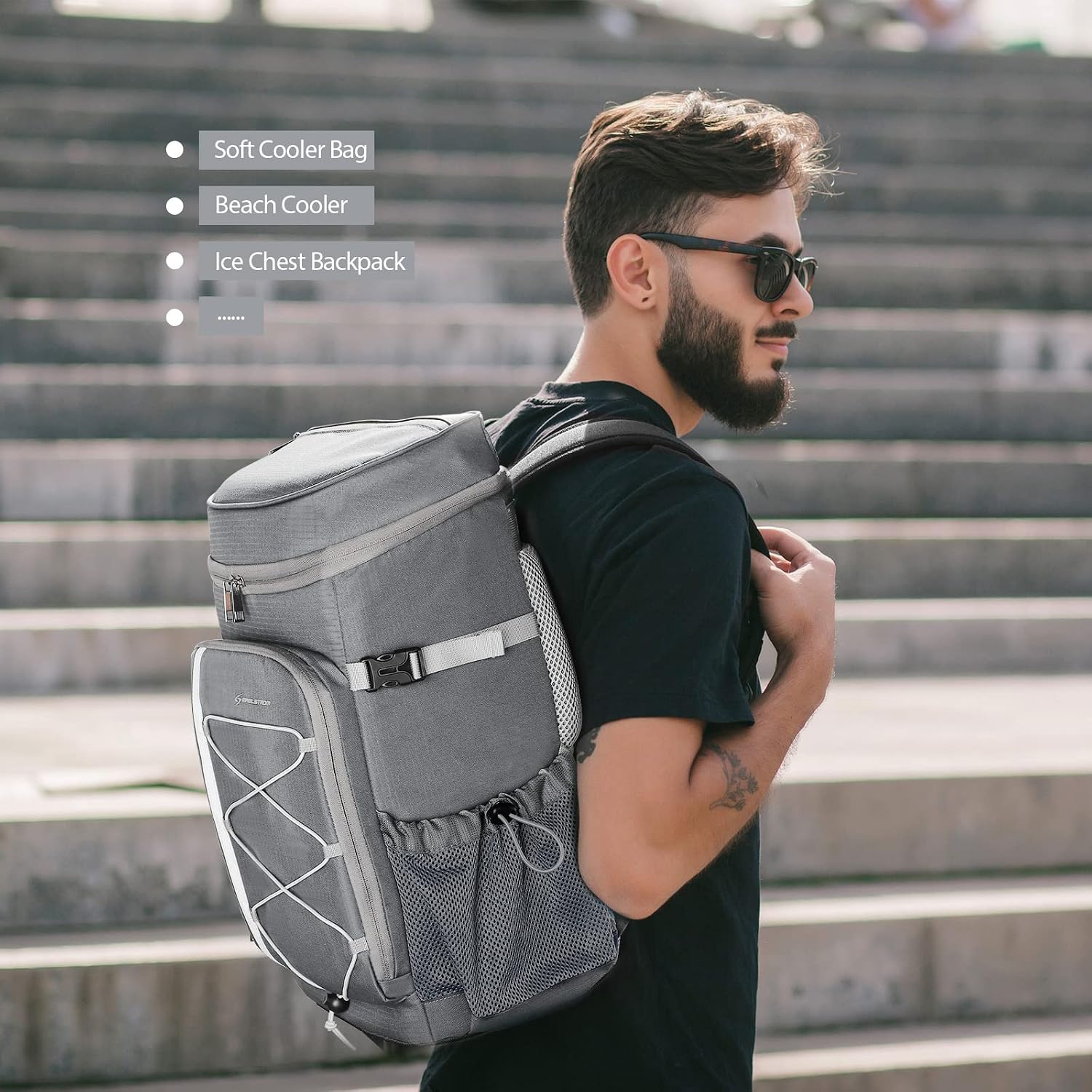 Maelstrom 35/50Can Insulated Cooler Backpack, Leakproof Soft Lunch Ice Bag | 16h Cold,Multi-Pockets,Survival Whistle,Ergonomic Breathable Padding. Perfect For Camping, Hiking, Fishing, Travel, Outdoor - Image 8