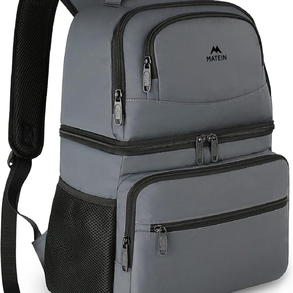 MATEIN Cooler Backpack, 26/40 Cans Insulated Lunch Backpack for Men Women | Double Layer, Lightweight & Soft, with Cooler Compartment, Leakproof Cool Lunchbox Bag, Beer Gifts for Beach Camping Hiking