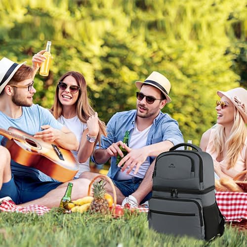 MATEIN Cooler Backpack, 26/40 Cans Insulated Lunch Backpack for Men Women | Double Layer, Lightweight & Soft, with Cooler Compartment, Leakproof Cool Lunchbox Bag, Beer Gifts for Beach Camping Hiking - Image 8